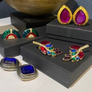 4 Pairs 80’s Style Clip Earrings